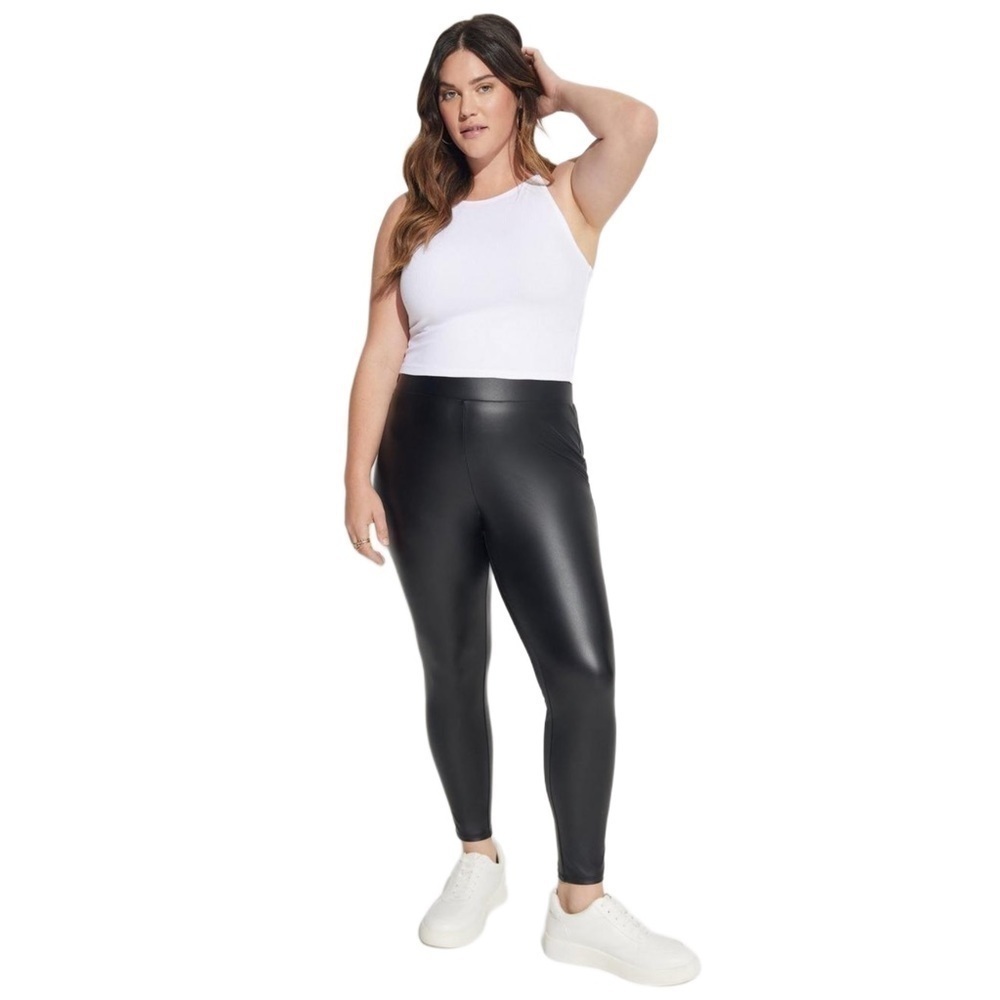 Torrid Black Full Length Signature Waist Vegan Leather Leggings Size 1X